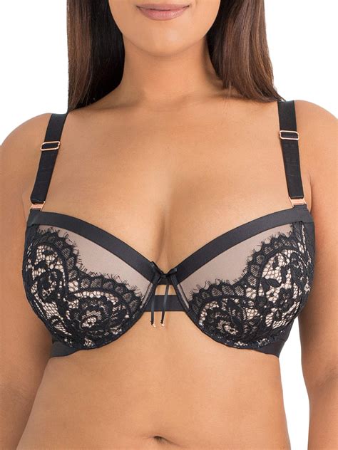 Smart And Sexy Womens Curvy Lace And Mesh Demi Push Up Bra Style Sa903