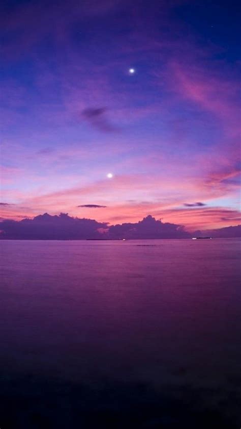 Purple Sunsetocean Horizon Landscape Iphone Backgrounds