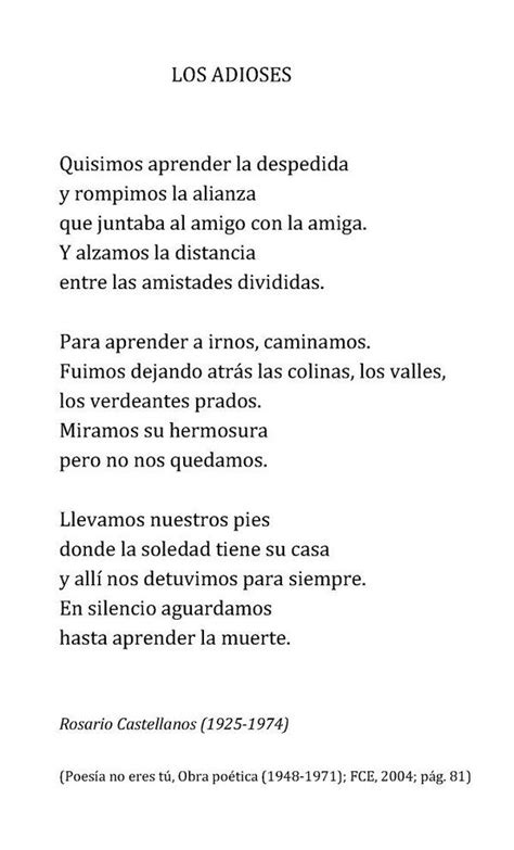 Un Poema Al Día Unpoemaaldia Rosario Castellanos Poemas Poemas