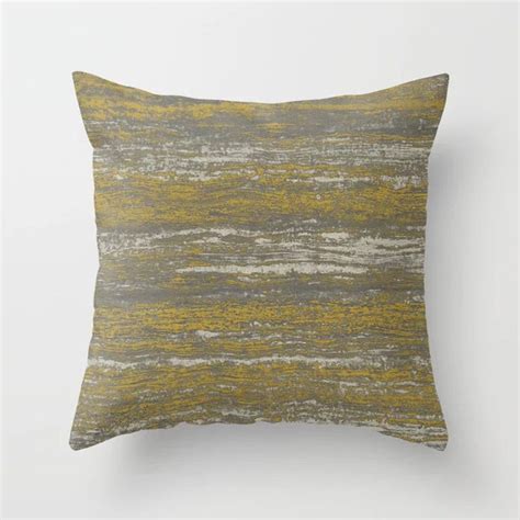 Mustard And Grey Throw Pillow Mix And Match Indoor Outdoor Etsy