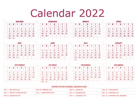 Year 2022 Calendar Png Clipart Png Mart