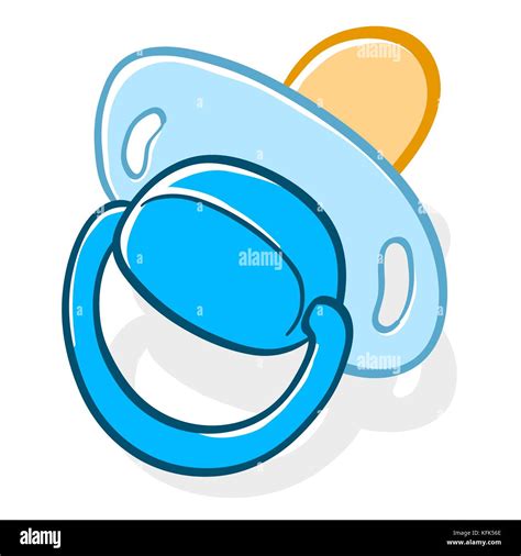 Baby Pacifier Isolated On White Background Hand Drawn Vector Cartoon