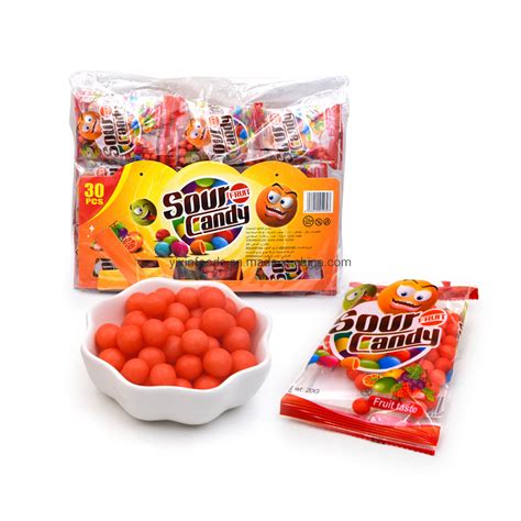 Sour Candy Fruit Flavor Ball Shape Hard Ball Candy China Sour Candy