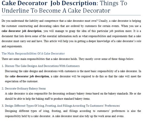 Have you ever wanted to become a cake decorator? Cake Decorator Job Description: Things To Underline To ...