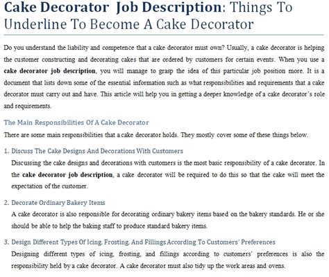 Have you ever wanted to become a cake decorator? Cake Decorator Job Description: Things To Underline To ...