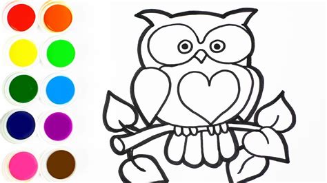 Como Dibujar Y Colorear Un Buho De Arco Iris Dibujos Para Niños Learn Colors For Kids Funkeep