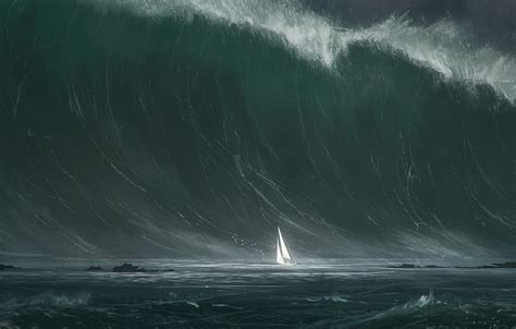 Wallpaper Sea Storm Wave Ship Sail Images For Desktop Section