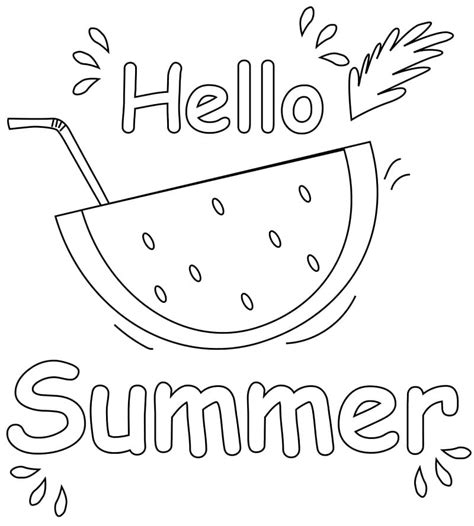 Free Hello Summer Coloring Page Free Printable Coloring Pages For Kids