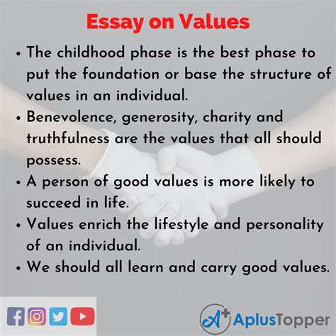 Essay On Values Values Essay For Students And Children In English A