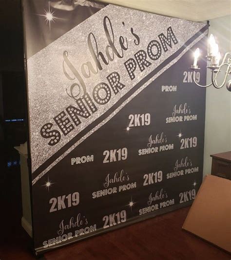 Prom Backdrop Black And Silver Personalized Step And Repeat Designed
