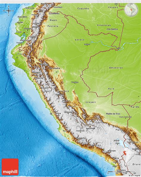 Physical 3d Map Of Peru