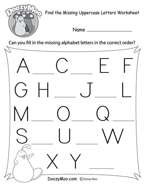 Find The Missing Uppercase Letters Worksheet Free Printable