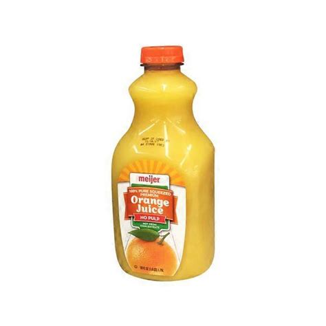 Meijer 100 Pure Orange Squeezed Premium No Pulp Juice 59 Fl Oz