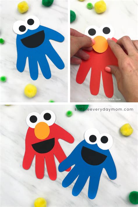 Elmo And Cookie Monster Craft Bastelideen Kinder Arts And Crafts For