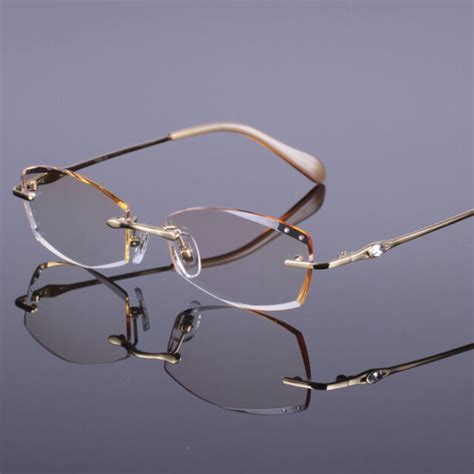 Pure Titanium Square Rimless Women Glasses Frame Optical Eyewear