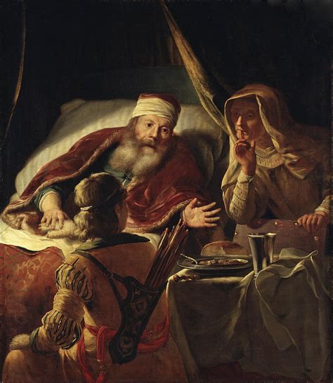 Isaac Blessing Jacob Painting By Abraham Van Dijck Fine Art America