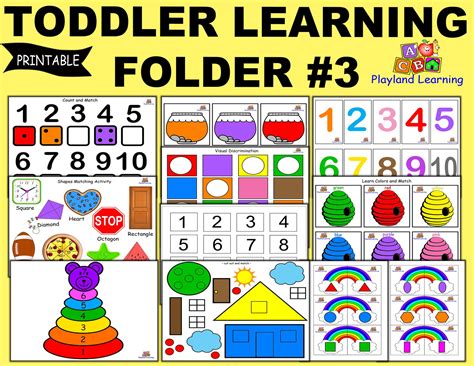 Toddler Learning Folder 3 Busy Book Printable Instant Etsy