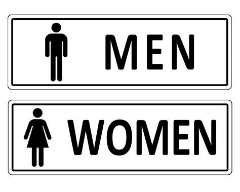 Set Of 2 Restroom Signs For Business Self Adhesive Metal Modern
