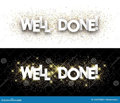 Well Done Paper Banner Vector Illustration 125473088
