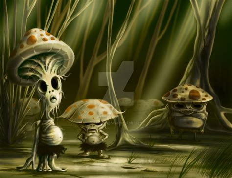 Mushroom Creature Color Flatweb By Sketchytrav On Deviantart Mushroom