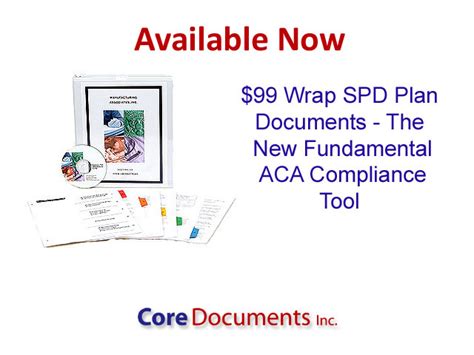 What happens if i don't have one? Core Documents Adds $99 ERISA Summary Plan Description ...