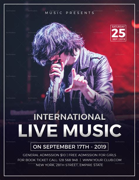 Live Music Concert Flyer Design Template In Word Psd Publisher Live