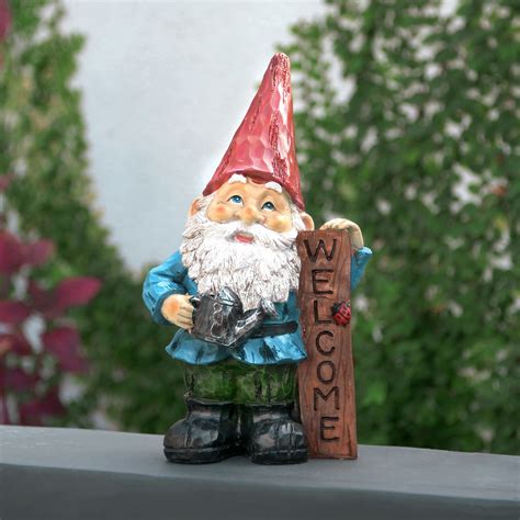 Alpine Corporation Gnome Welcome Statue Model Wqa Northern Tool