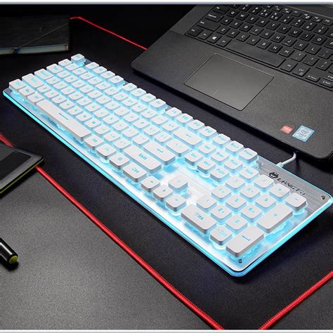 Gaming Keyboard Colorful Led Quiet Keyboard All Metal Panel Usb Wired