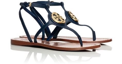 Tory Burch Leticia Flat Thong Sandal In Blue Lyst