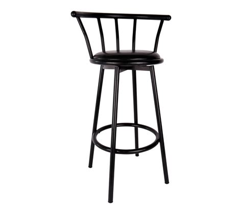 Bar Stool Black With Padded Seat And Back Allies Party Equipment