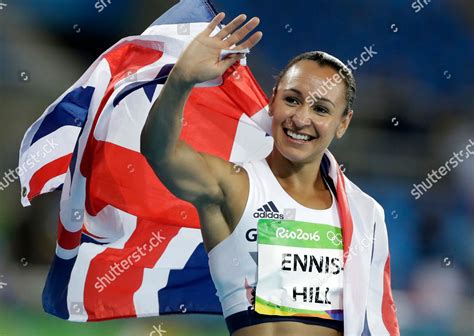 Britains Jessica Ennishill Celebrates Winning Silver Editorial Stock