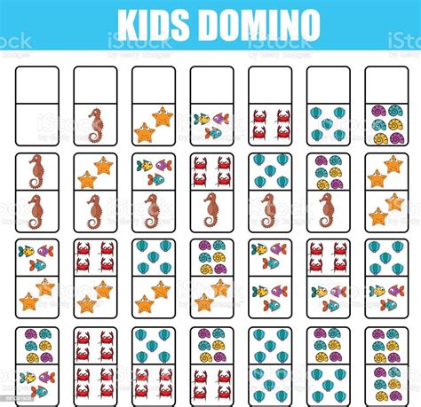 Domino For Kids Children Educational Game Printable Activity Board Game