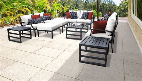 Lexington 12 Piece Outdoor Aluminum Patio Furniture Set 12h In White