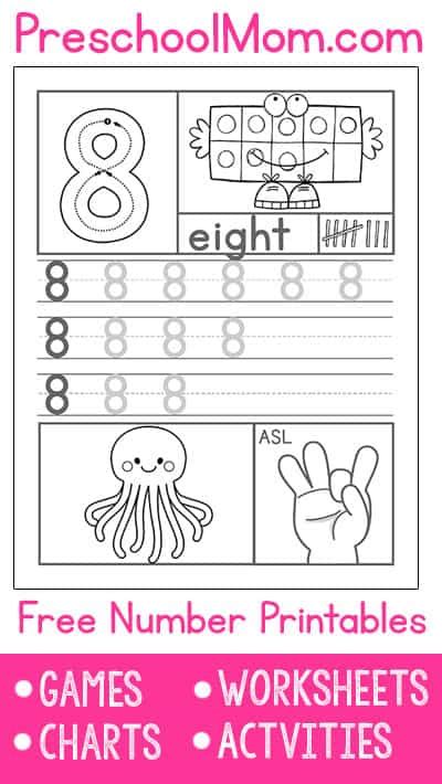 preschool number worksheets