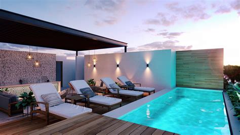 Roof Top Pool In Tulum Rooftop Terrace Design Rooftop Design