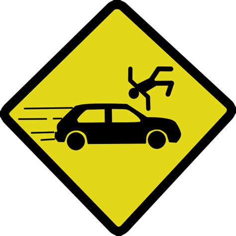 Car Accident Sign Free Svg