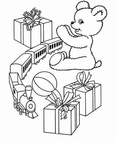 Coloring Christmas Toys Pages Gifts Gift Presents