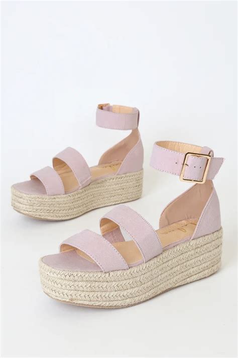 Calfskin suede sandals in tan. Believe It Blush Suede Espadrille Platform Sandals ...