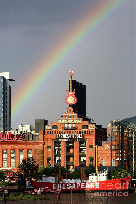 Rainbow Over The Pratt Street Power Plant Baltimore Photograph By James