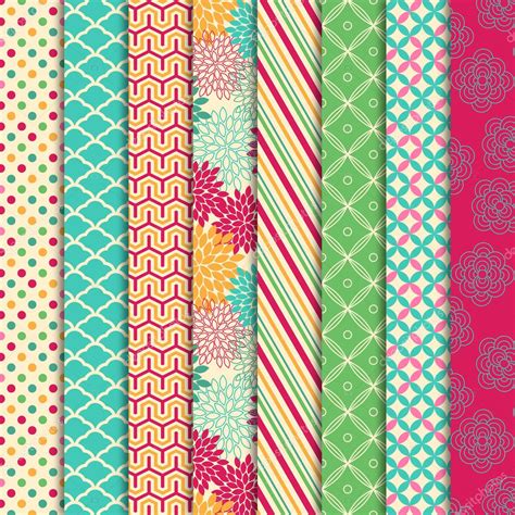 Vector Collection Of Bright And Colorful Backgrounds Or Digital Papers