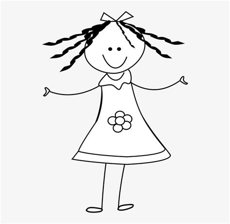 Female Stick Figure Png Girl Clipart Black And White Free