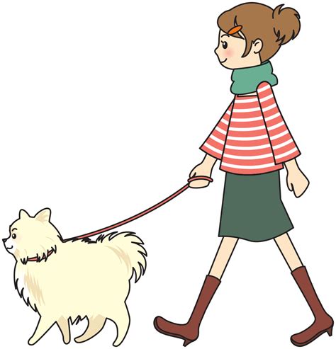 Onlinelabels Clip Art Woman Walking A Dog
