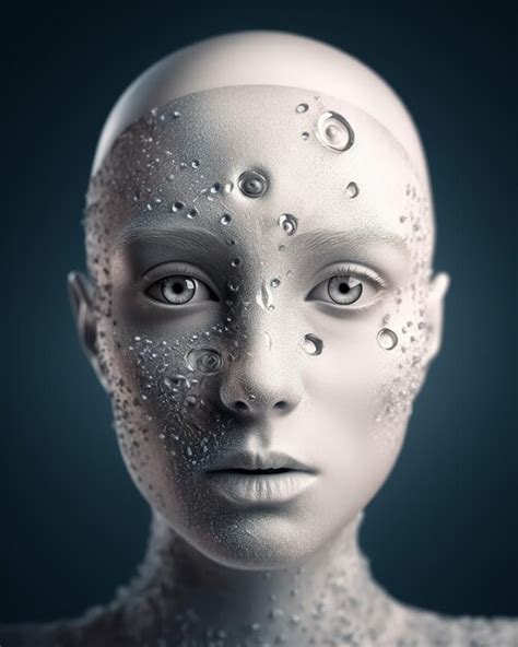 Premium Ai Image A Woman With A Face Covered With Water Drops