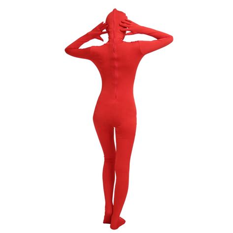 Discount Ensnovo Unisex Cosplay Zentai Suits Women Men Adult Open Face Full Body Spandex Suit
