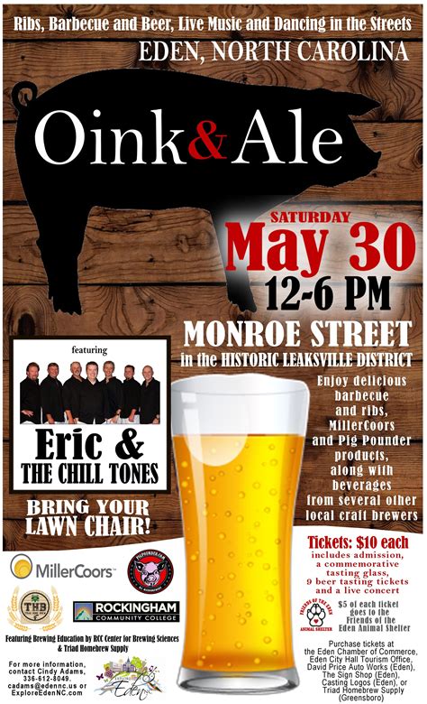 Taking into account the current status of things, we felt this was the best decision for fans, artists, staff. First Annual Oink & Ale Festival May 30, 2015. Eden, North Carolina | Ale, Beer, Live music