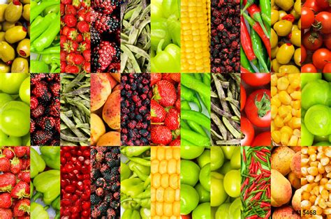 Collage Of Many Different Fruits And Vegetables Stock Photo Crushpixel