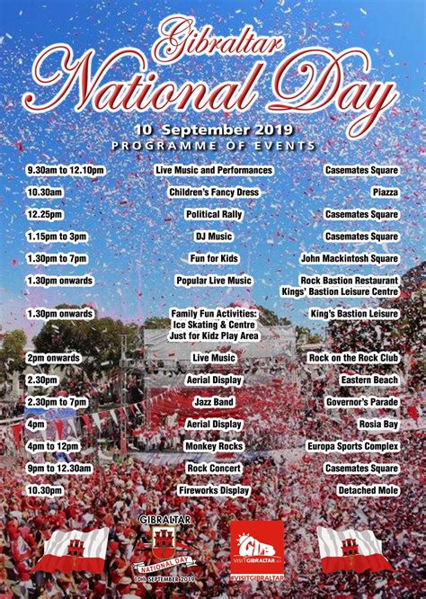 Chinese national day holidays start on 1 october every year and last for 7 days. Visit Gibraltar - Events