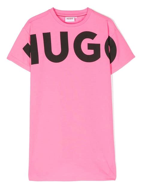Hugo Kids Logo Print T Shirt Dress Farfetch