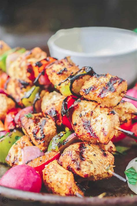 I have served these kabobs with healthy farro. Grilled Chicken Kabobs (Mediterranean Style + Video) | The ...
