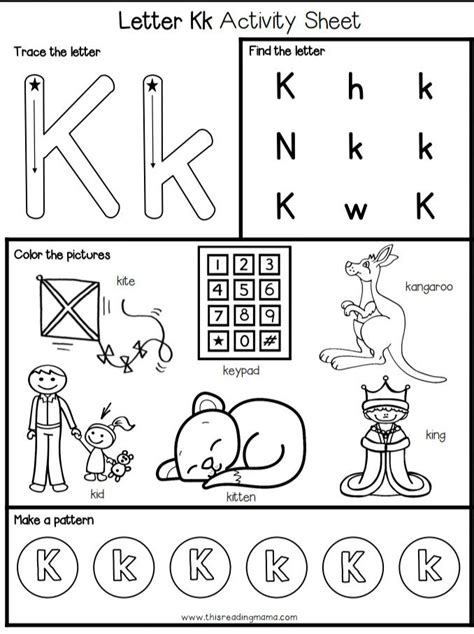 Letter K Worksheet English Worksheets For Kindergarten Preschool